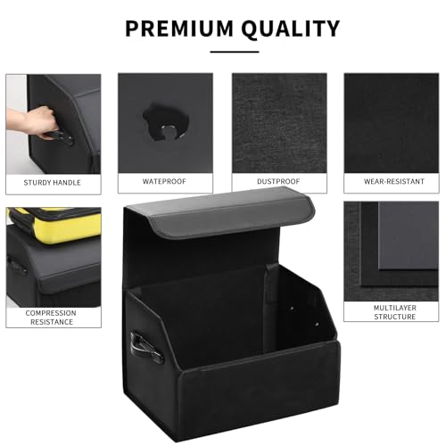 AUTOARK Leather Car Trunk Organizer,Durable Collapsible Adjustable Compartments Cargo Storage,AK-141 - size: L 16.54" x W 12.2" x H 11.5"