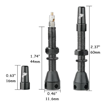 8Pcs Bicycle Presta Valve Stem 44mm / 1.74 Inch Vacuum Tire Nozzle Portable Alloy Kit for Mountain Road Bike Rim Tubeless Valve Repair Tool with Valve Core Remover Tool and Valve Stem Caps
