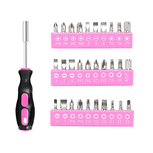 89 Piece Pink Tool kit, Ladies Hand Tool Set with Easy Carrying Round Pouch Household Tool Kit Perfect for DIY, Home Maintenance and Dorm Repair | Compact & Portable, Perfect for DIY & Home Repair, Includes Round Storage Pouch