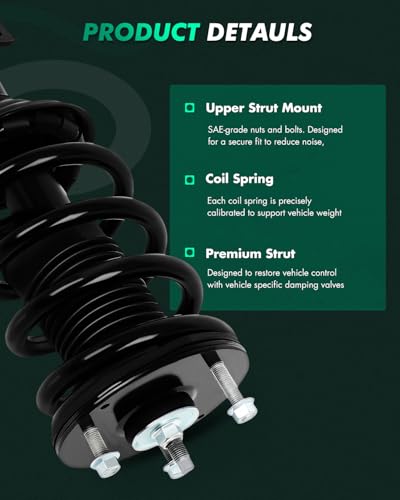 SCITOO Complete Strut Coil Spring Assembly Fits 2005-2015 for Toyota Tacoma | Complete Strut for Toyota for Tacoma Front Strut Shock Absorber with Coil Spring Replacement 271106 271105 - size: 2 x Front Struts