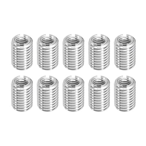 uxcell 10Pcs Threaded Inserts, M8-1.25x18 & M12-1.75x18 Stainless Steel 303 Screw Thread Sleeves Thread Repair Insert for Mechanical Equipment - size: M8-1.25x18 & M12-1.75x18mm