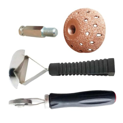 PRETYZOOM Heavy Duty Tire Patch, and Compact Plastic and Metal Pressure Roller Repair Kit with Bowl-Shaped Grinding Head Tire Repair Tools for Personal and Professional Use