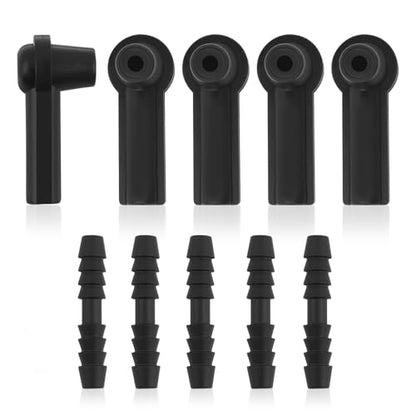 5PCS Brake Bleeder Kit Connector,Brake Fluid Bleeder Kit Bleeding Adapter Joint for Quick Brake Fluid/Air Changes,Brake Bleeder Hose Connector Fit Brake Bleeder Bottle,Vacuum Brake Bleeder - color: Black