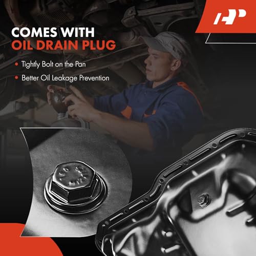 A-Premium Engine Oil Pan Sump with Drain Plug Compatible with Toyota Camry 1992-2001, Solara 1999-2001, 2.2L