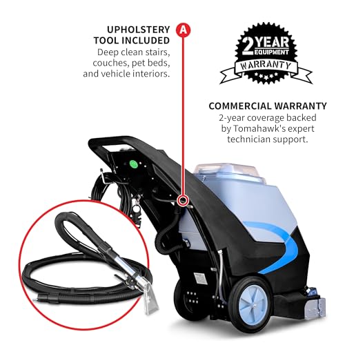 Tomahawk 3-in-1 Commercial Carpet Extractor 18” Path, 9 Gal Tanks, Dual 1000W Motors For Hotels, Offices, Upholstery & More