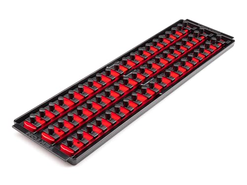 TEKTON 3/8 Inch Drive 3-Rail Socket Organizer Set, Red (60-Tool) | OST17160 | Made in USA - color: Red, size: (60-Tool), style: 3-Rail