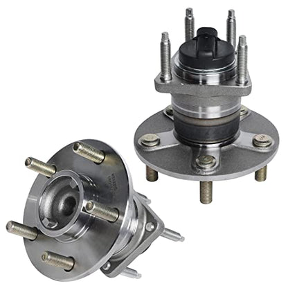 Detroit Axle - 2 Rear Wheel Bearing Hubs for Chevy Malibu 2004-2012 HHR 2008-2010 Cobalt 2009-2010 Pontiac G6 2005-2010 Saturn Aura 2007-2009, 5 Lug w/ABS Replacement Wheel Bearing and Hubs Assembly - style: 512285 x2/Pair