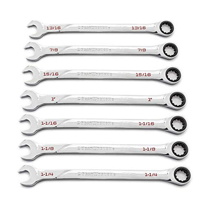 GEARWRENCH 7 Pc. 120XP Universal Spline XL Ratcheting Combination Wrench Set, SAE - 86452 - style: 7 Piece SAE