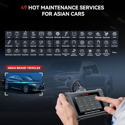 iCarsoft JP V4.0 Bidirectional Diagnostic Tool for Japanese/Korean Cars (Honda/Toyota/Nissan/Kia etc), All System 49Services + Active Test OBD2 Scanner, Battery Registration, CAB-FD,Free Update