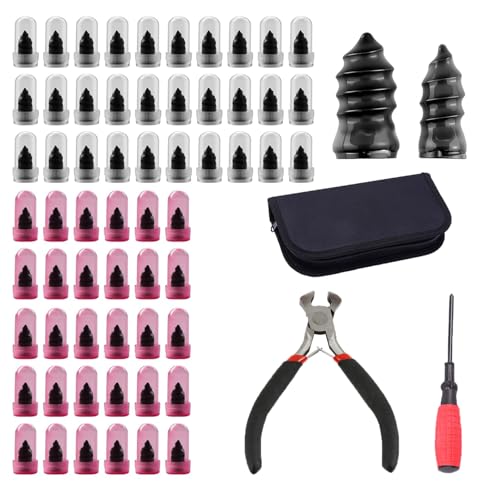 62-Piece Tire Repair Kit, Tire Plug Screws, Tubeless Tire Puncture Repair | Tire Plug Spiral Rubber Screws, Tubeless Puncture Repair, Emergency Tool w/ Screwdriver for Car, Truck, Motorcycle, ATV, SUV