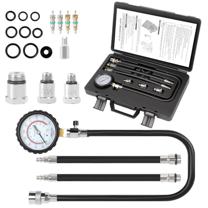 Deluxe Compression Test kit, Compression Tester Gasoline Engines | Model 2506, for 10-18mm Spark Plugs, Comprehensive Set with Dual Scale Gauge and Robust Storage Caseblack - size: Deluxe Compression test kit
