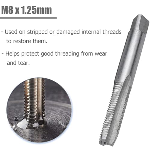 Wolfride 30PCS M8 Helicoil Kit M8 x 1.25mm Thread Repair Kit Thread Restoring Kit
