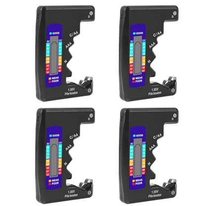 UMLIFE 4PACK BT-886 Battery Tester Checker BatteryTester for Battery C D 9V AA AAA 1.5V -Black - color: 4PCS BT-886 black