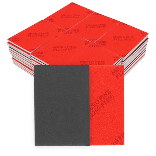 50 PCS Sanding Sponge Assortment, 1200-1500 Grit Sandpaper Assortment, Hook & Loop Sanding Block for Wood, Metal, Drywall, Furniture Polishing - Dry Wet Sanding Paper for Smooth Finishing - color: 1200-1500 Grit