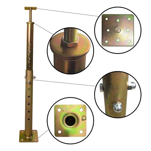 4 Pack House Floor Joist Support Jack 19.5"-34.5" Adjustable for Leveling | Screw Jack Post Pole, for Lifting Home Foundation Basement Crawl Space Beam, Galvanized - size: 19.5-34.5 inch