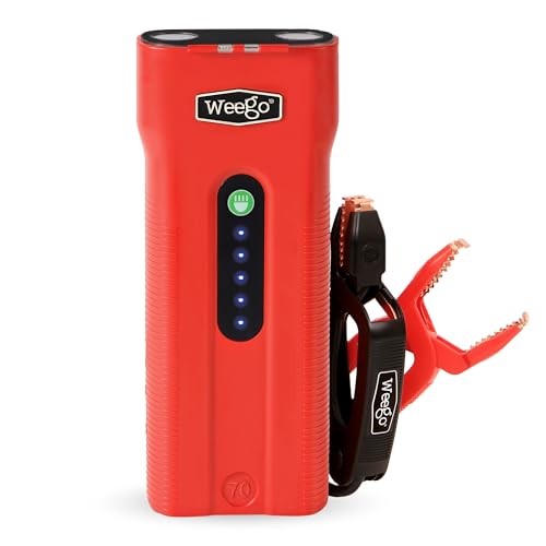 Weego 70: 2500A Self-Use 12V Lithium Car Battery Jump Starter - USA-Engineered Safe Replacement for Jumper Cables - Boat & Car Jumper Starter Portable for All Gas and 5L Diesel Engines (N70) - size: Weego 70