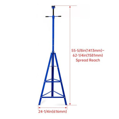 KUAFU Adjustable Under Hoist Tripod Stand, 4500 LBS Load Capacity, 2 Ton | High Lift Jack Stand Reach Under Hoist Stand for Repair Shops, Garages and DIY, 58.35"-81.18" Steel Powder Coated Blue - size: Blue