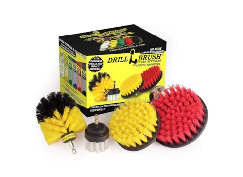 Drillbrush Drill Brush Attachment Set – Power Scrubber Brush for Tub, Tile, Shower, and Grout – All-Purpose Household Cleaning Brushes for Drill, Auto Detailing Brushes - Electric Grout Cleaner Kit - color: Multicolor