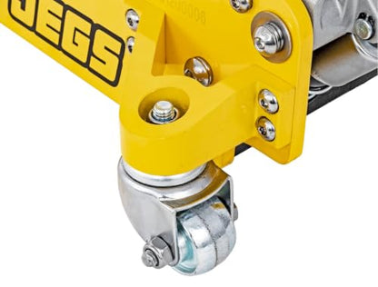 JEGS Professional Low-Profile 3-Ton Aluminum Floor Jack | 3" Inch Minimum Saddle Height | Lightweight Construction | 360 Degree Rotating Saddle