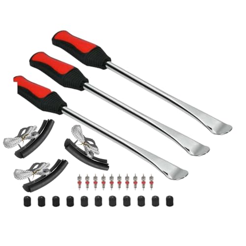 Tire Levers Spoon Set, Heavy Duty Motorcycle Bike Car Tire Irons Tool Kit with Rim Protector Car Motorcycle Tyre Repair Lever Tyre Spoon Changing Tool - color: Black, size: I