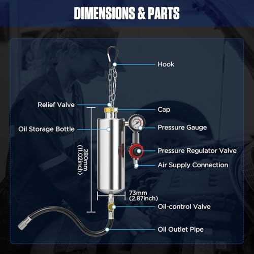 C100 Fuel Injector Cleaner Kit,Non-dismantle Fuel Injector Cleaner Machine,1000ML 150PSI Fuel Injection Systems Cleaning Tools with Various Adapters and Packing Box for Gasoline Injectors - size: C100