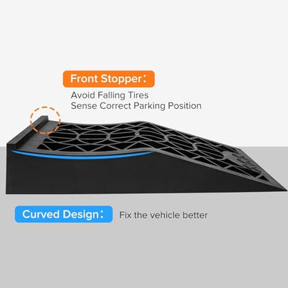 Car Ramps Low Profile Car Service Ramp 2.44In Lift Heavy Duty Tire Ramps for Vehicle Maintenance and Safe Lifting