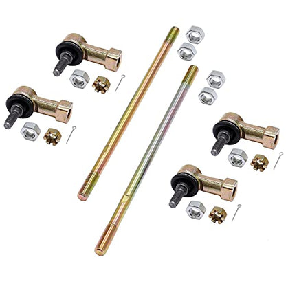 Tie Rod Ends Kit, Compatible With 1999-2008 Honda Sportrax 400, 2009-2014 Honda Trx400X, Ball Joint Set, ATV UTV Part Accessories, 2 Tie Rods and 4 Tie Rod Ends - size: Honda