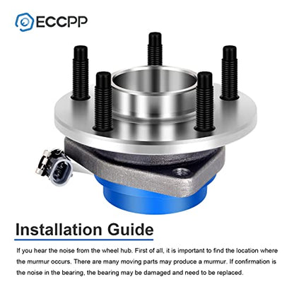 ECCPP 513121 Front Wheel Hub Bearing for Chevrolet Impala 2000-2013 | for Buick Century 1997-2005 5 lugs w/ABS Sensor Pre-Greased Sealed - size: 513121