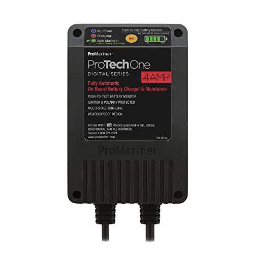ProMariner 25104 ProTechOne Digital Series 4 Amp Fully Automatic On-board Battery Charger and Maintainer AC Corded Model - style: 4 Amp Corded Model