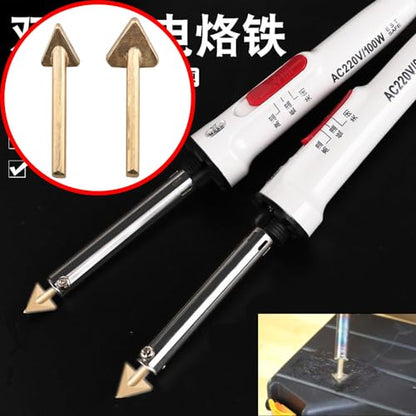 CHENJIN 2PCS Plastic Welding Triangular Soldering Iron Head 16mm and 20mm Leather Patch Repair Wrinkle Iron Suitable for Leather Products Welding Materials Car Bumper Repair Kit