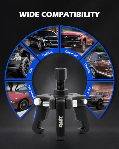 OMT Harmonic Balancer Puller Kit for Removing Harmonic Dampers & Balancers | Adjustable 3-Jaw Puller Pulley Puller Set Compatible with Chevy GM Chrysler Cadillac Ford, Black - color: black