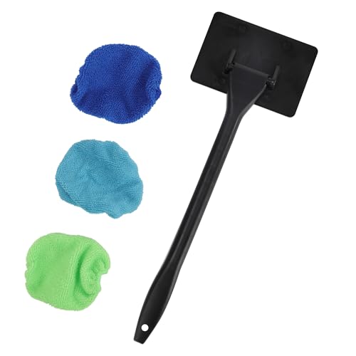 Car Windshield Cleaning Tool Windshield Cleaning Wand Auto Window Cleaner,3 Pieces Auto Glass Wiper Cleaning Kit with Reusable Cloth Pads for Car Interior,Car Accessories