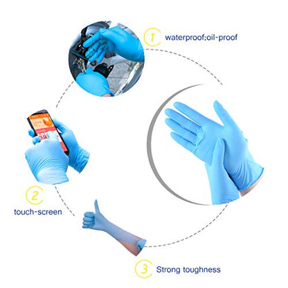 Wostar Nitrile Disposable Gloves Powder & Latex Free 4mil Touch Screen Disposable Non-Sterile Nitrile Exam Gloves - color: Blue Medium 4mil 200pcs, size: Medium (Pack of 200)