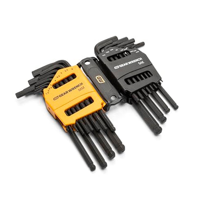 GEARWRENCH 26 Piece SAE/Metric Ball End Long Arm Hex Key Set - 83505