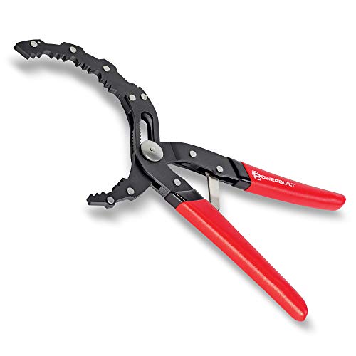 Powerbuilt Self-Adjusting Oil Filter Pliers, Adjustable Oil Filter Wrench, Grips and turns oil filters from 2-1/4-Inch (57mm) to 4-3/4-Inch (120mm) - 942068 - style: Self-Adjusting
