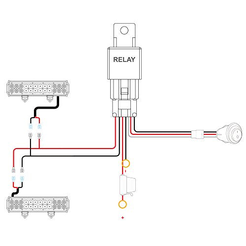 Nilight LED Light Bar Wiring Harness Kit 16AWG 12V On Off Waterproof Switch Power Relay Blade Fuse-2 Lead,2 Years Warranty (10020W), Black, Red, Blue, Green - color: 16AWG-2 Lead