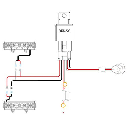 Nilight LED Light Bar Wiring Harness Kit 16AWG 12V On Off Waterproof Switch Power Relay Blade Fuse-2 Lead,2 Years Warranty (10020W), Black, Red, Blue, Green - color: 16AWG-2 Lead