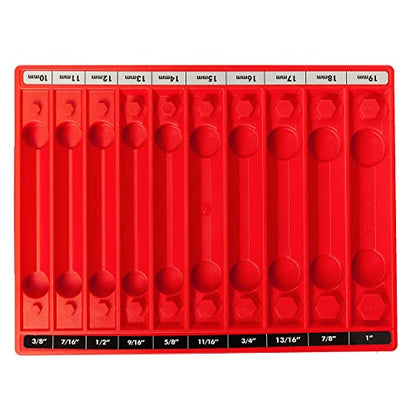 TOOL SORTER SOCKET ORGANIZER (RED) | Reduce Frustration, Save time| Easy-to-Read Labels | Metric & SAE | Professional Quality Tool Organizer | Made in USA