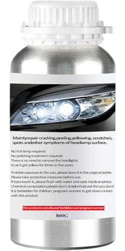 Pmbqifay 800g Headlight Restoration Liquid, Car Headlight Repair Fluid, Headlight Repair Polish Kit Refill Bottle for Repair Headlight Yellowing, Haze, Oxidation, Scrashes - size: L
