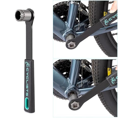 Bike Bicycle Bottom Bracket Removal Tool With Long Handle - Compatible with Standard 20-Tooth Cartridge Type Bottom and Shimano, Octalink, ISIS Splined Bottom Brackets - style: CT-B03