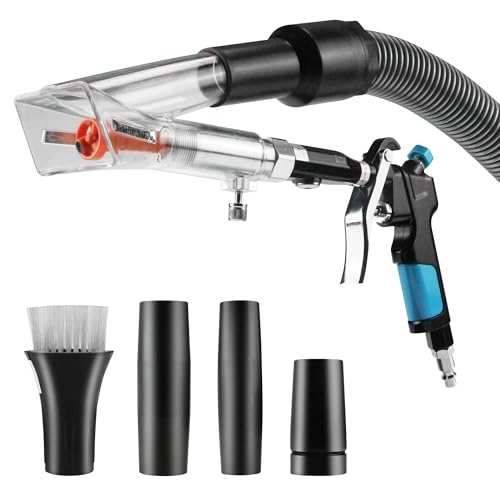 GOCCIDA 2IN1 Car Cleaning Gun Detailing Dry Air Blow Gun&Vacunm Gun for Car | Multi-Purpose Pro Auto Detailing Tool Detachable Sprinkler Head for Interior & Exterior Deep Cleaning with Air Compressor - color: black