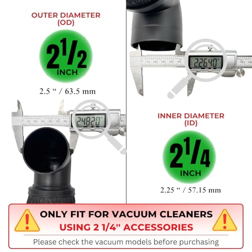 GHAMADE Vacuum Accessories & Attachments for Shop Vac 2-1/2'' - Vacuum Dust Brush & Extension Wand Compatible with Vacuums Using 2-1/4'' Inner Diameter Accessories (Horsehair, 2-1/4'') - style: HorseHair