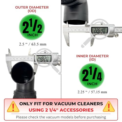 GHAMADE Vacuum Accessories & Attachments for Shop Vac 2-1/2'' - Vacuum Dust Brush & Extension Wand Compatible with Vacuums Using 2-1/4'' Inner Diameter Accessories (Horsehair, 2-1/4'') - style: HorseHair