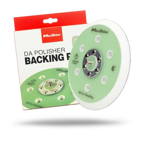 Maxshine 6" Universal Hook & Loop Dual Action Backing Plate – Fits DA Polishers with 5/16" Thread – Supports Up to 12,000 OPM – Compatible with Specific High-Speed DA Polishers - size: 6”