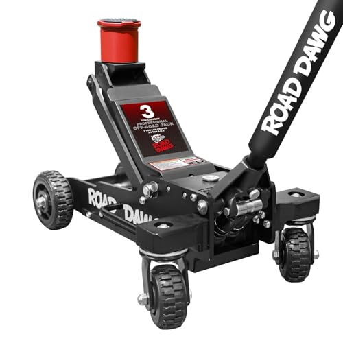 Road DAWG 3 Ton Aluminum Big Wheel Off-Road Floor Jack - Heavy Duty Hydraulic Lift for Trucks, SUVs & ATVs, 6000LBS Capacity, Professional Portable Jack