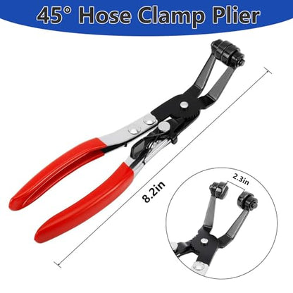 4-Pack Long Hose Clamp Pliers Tool Set -Tool for Removing Hose Clamp of Automobile Coolant, Heater, Water Hose Cord Radiator