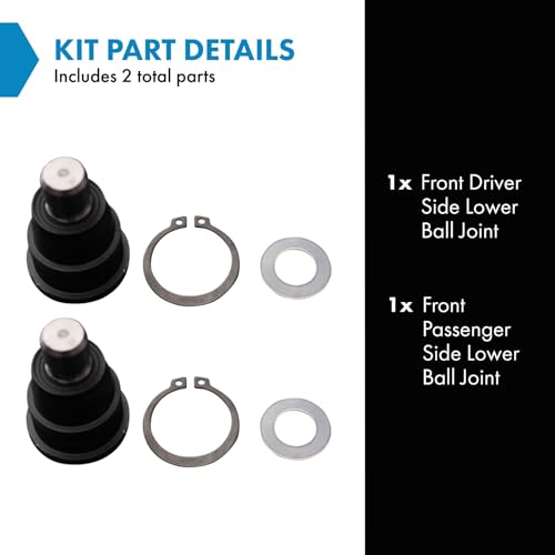 TRQ Front Lower Ball Joint Set Compatible with 2015-2018 Chevrolet City Express 2009-2014 Nissan Cube 2011-2014 Juke 2011-2017 Leaf 2013-2021 NV200 2007-2019 Sentra 2007-2012 Versa - style: PSA48839