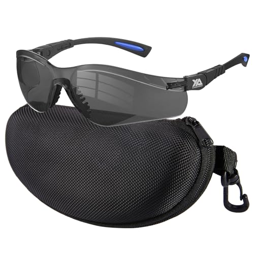 xaegistac Shooting Glasses Anti Fog -Shooting Range Eye Protection | Adjustable Safety Glasses with Z87.1 Certificated Impact Reistance - color: Black Blue Frame Gray Lens