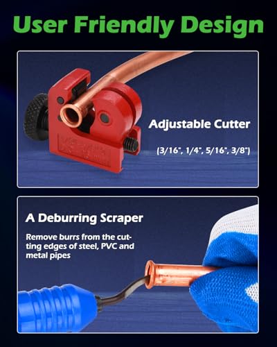 Professional Brake Line Flaring Tool Kit 45 & 37 Degree Single Bubble Double Flare Compatible 3/16" 1/4" 5/16" 3/8" Tubes