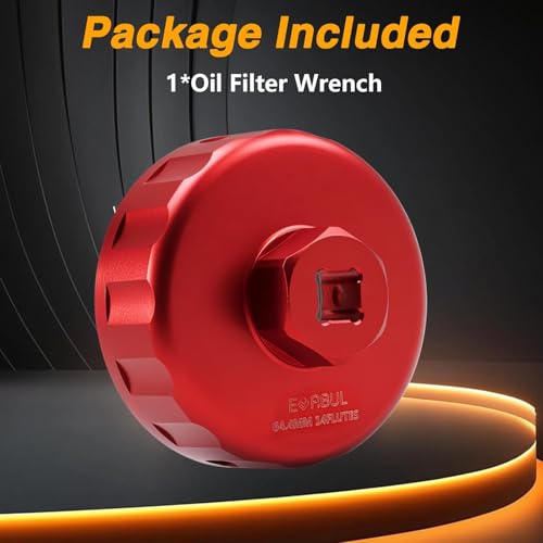EVRBUL Aluminum Oil Filter Wrench 64.4mm 14 Flutes Compatible with Polaris Ranger RZR XP ATV UTV, Heavy-duty Oil Fuel Cap Wrench Removal Tool for 2540086 2520799 Oil Filter Replace# 2830550